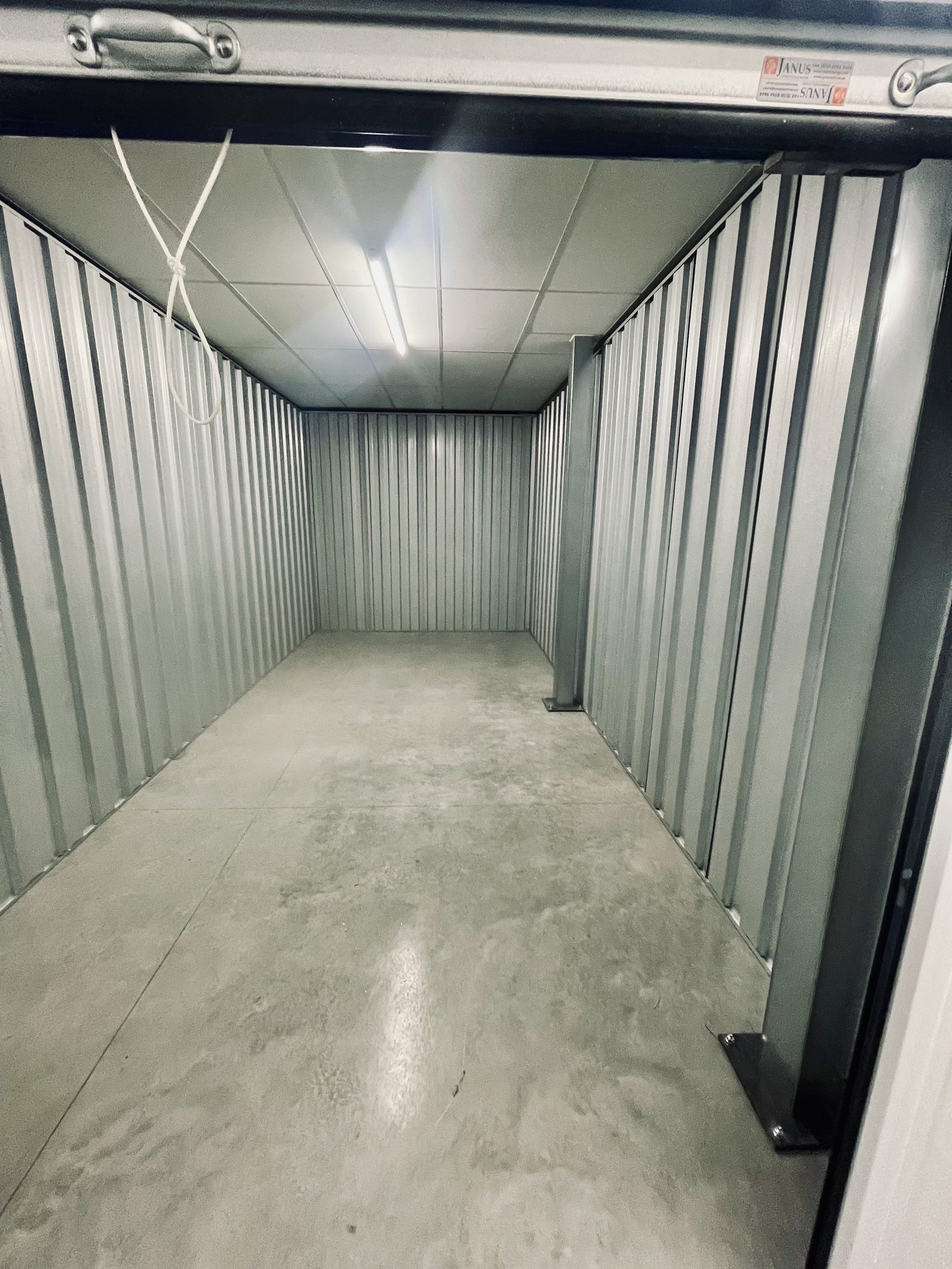 Clean storage unit interior
